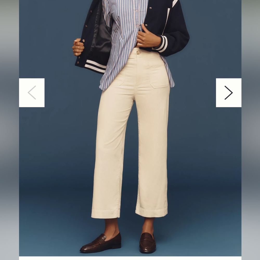 The Colette Corduroy Crop Wide-Leg Pants by Maeve 28P